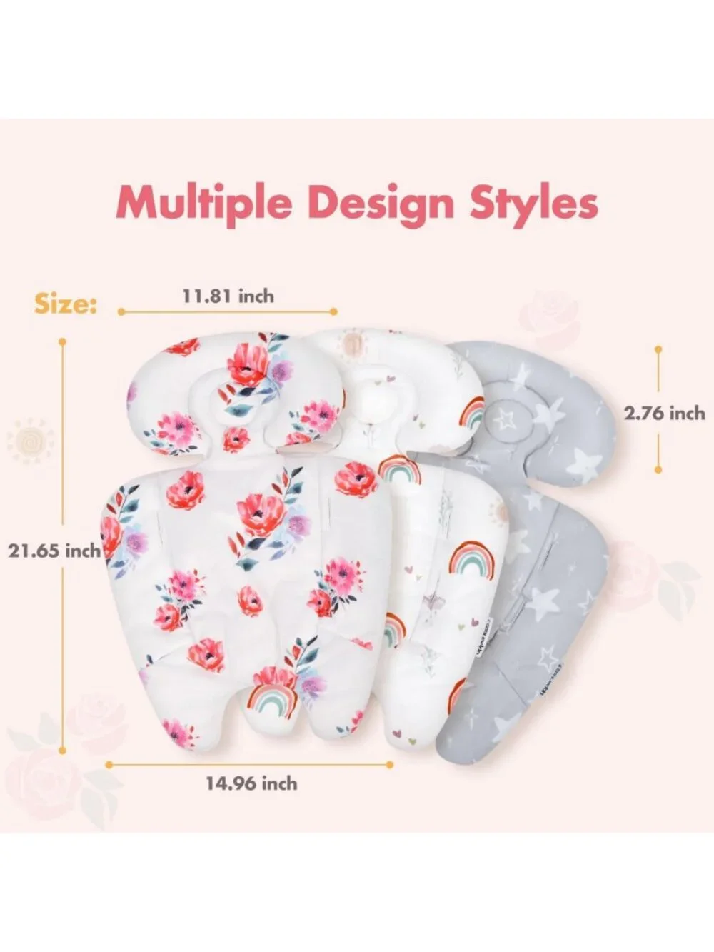 Infant Swing Insert - Head & Body Support Cushion, Reversible, Soft Fabric